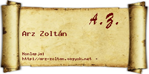 Arz Zoltán névjegykártya
